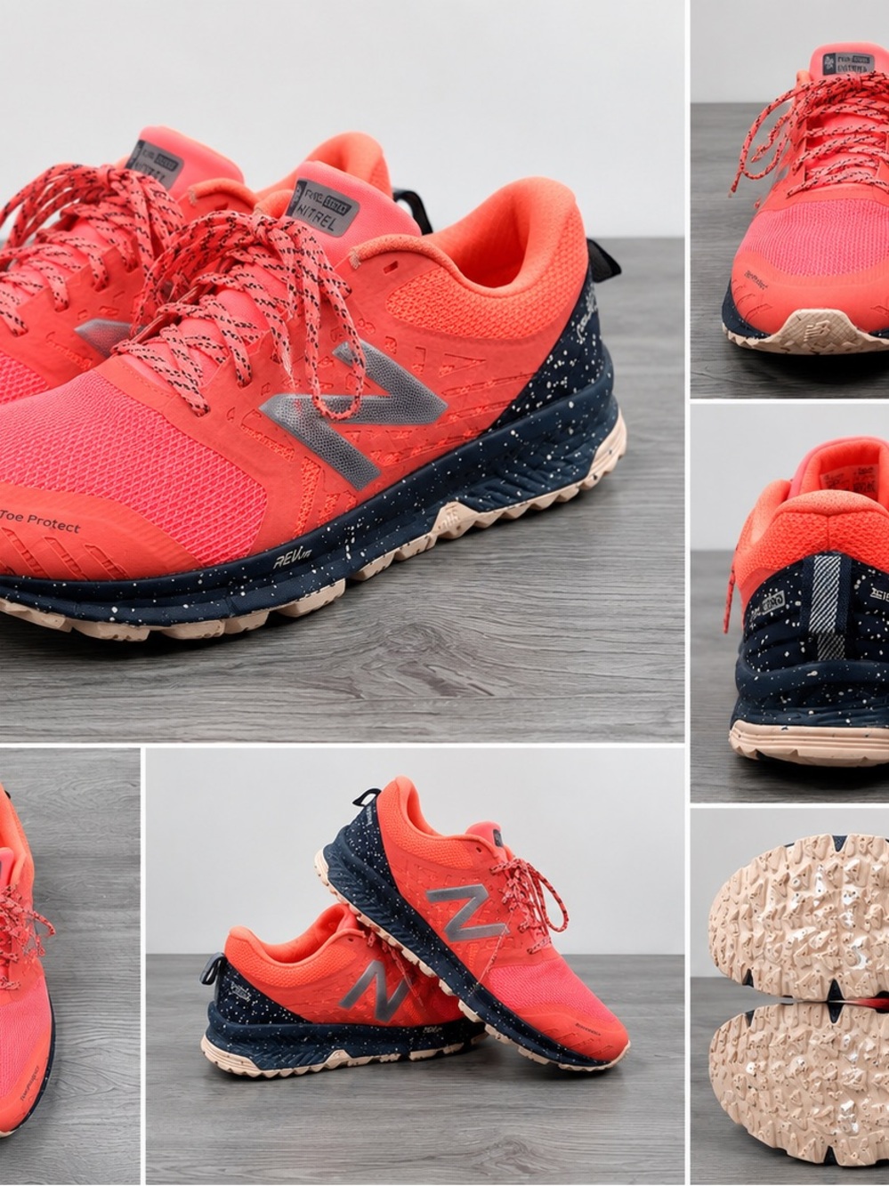 New Balance Coral Pink and Navy Trail Running Shoes